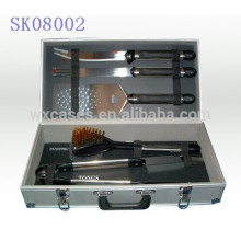 boîte à outils en aluminium solide & portable pour outils de barbecue